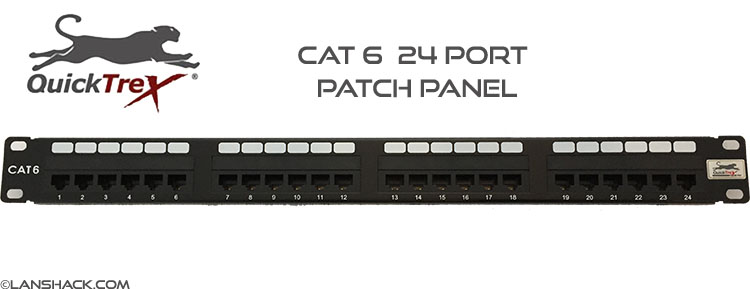 QuickTreX 24 Port Cat 6 Ethernet Patch Panel
