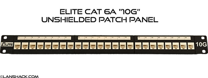 Elite 24 Port Cat6A 10Gigabit Ethernet Patch Panel