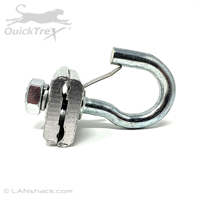 Aerial Cable Lashing Clamp with Snap Hook - 1 Inch Galvanized Steel Hook and Aluminum Alloy Clamp by QuickTreX
