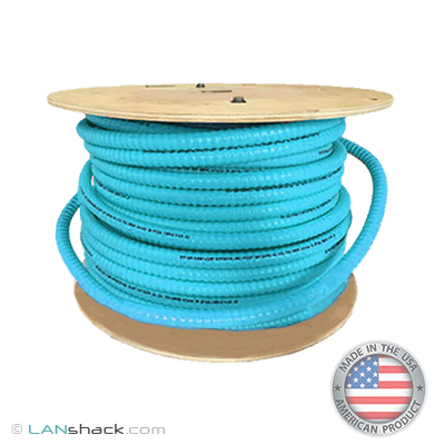 6 Strand Indoor Plenum Rated Interlocking Armored Multimode 10/40/100 GIG OM4 50/125 Fiber Optic Cable by the Foot - Made in the USA