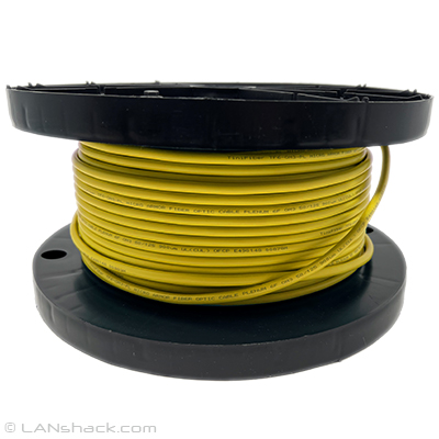 4 Strand Indoor Plenum Rated Ultra Thin Micro Armored Singlemode Fiber Optic Cable by the Foot with Corning® Glass