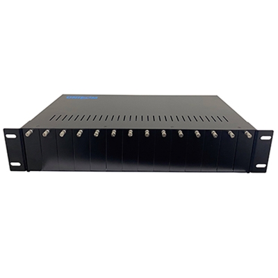 14 Slot Rack Mount 2U Media Converter Chassis with Single or Dual Power Supply by Unicom