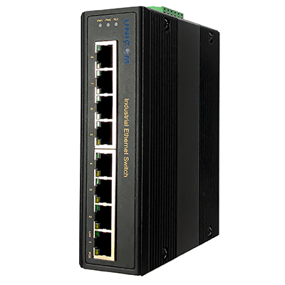 8 Port Gigabit Industrial Ethernet PoE Switch with Voltage Booster and 8 x RJ45 10/100/1000m TX by Unicom