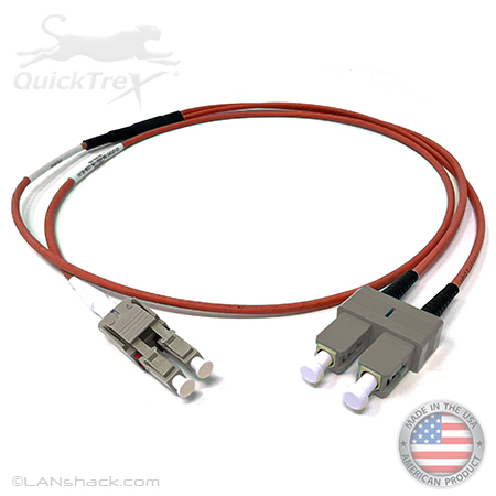 Custom Armored Indoor Plenum Rated Multimode OM1 62.5/125 Premium Duplex Fiber Optic Patch Cable with Corning® Glass - Made USA by QuickTreX®
