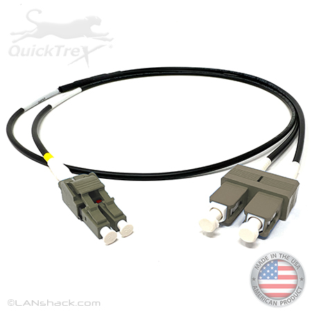 Custom Armored Indoor/Outdoor Plenum Rated Multimode OM1 62.5/125 Premium Duplex Fiber Optic Patch Cable with Corning® Glass - Made USA by QuickTreX®