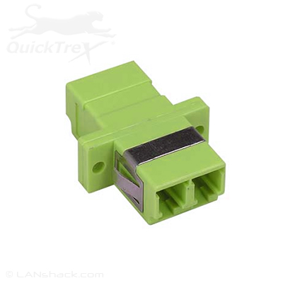 QuickTreX LC Duplex Multimode OM5 50/125 Fiber Optic Coupler - Lime Green