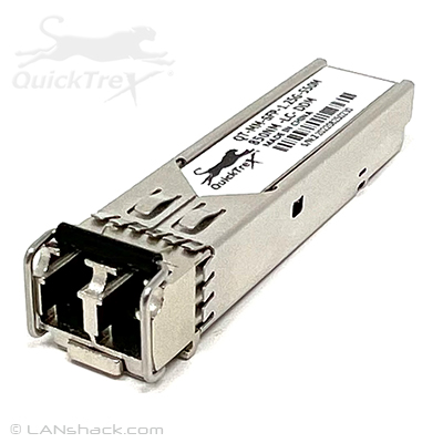 QuickTreX 1.25 Gigabit Multimode LC Duplex SFP Fiber Optic Transceiver - Hot Pluggable - 550 Meters at 850 nm