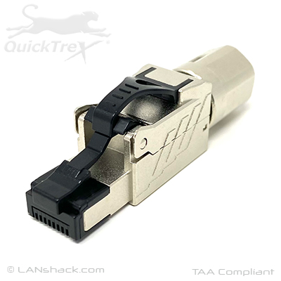 QuickTreX Cat 8 Shielded Toolless Modular Plug - 40G - TAA Compliant - RoHS Compliant and UL Listed