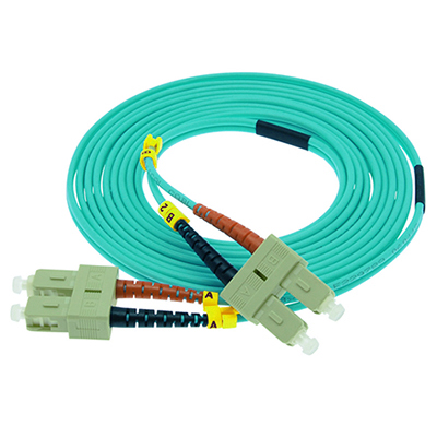 Stock 1 meter SC to SC 50/125 OM3, 10 GIG Multimode Duplex Patch Cable