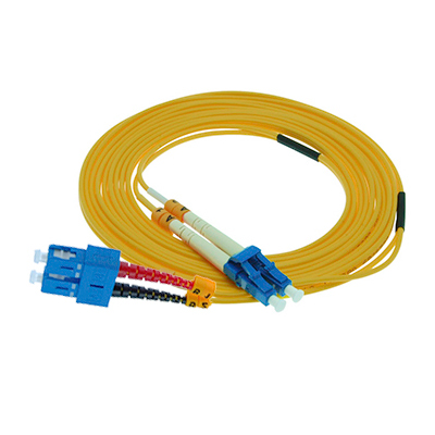 Stock 5 meter LC UPC to SC UPC Singlemode Duplex Fiber Optic Patch Cable