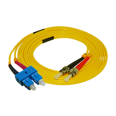 Stock 3 meter ST UPC to SC UPC Singlemode Duplex Fiber Optic Patch Cable