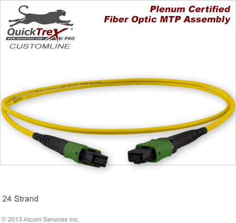 Custom MTP/MPO Singlemode 24 Fiber Cable - Plenum Rated - made in USA by QuickTreX