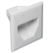 2 Gang Recessed Feed-Through Cable Wall Plate - White