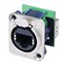 Neutrik etherCON RJ45 Panel Mount D-Sized Latch Locking Feed-through Coupler - Nickel