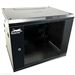 QuickTreX&reg; Fixed Wall Mount 9U Network / Server Cabinet with Strengthened Glass Door - 19 Inch Wide and 17 Inch Depth - 10-32 Tapped and M6 Cage Nut Rails