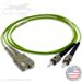 SC to ST Plenum Rated Multimode 10/40/100/400 GIG OM5 50/125 Premium Custom Duplex Fiber Optic Patch Cable with Corning® Glass - Made in the USA by QuickTreX®