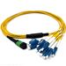 Stock 1 Meter 12 Fiber 1 X 12 MPO APC Female to 12 X LC UPC Simplex Singlemode OFNR Riser Rated Fiber Optic Fanout Cable Assembly - Method A Straight Through