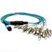 Stock 1 Meter 24 Fiber 1 X 24 MPO Female to 24 X LC Simplex Multimode 10/40/100 GIG OM4 50/125 OFNP Plenum Rated Fiber Optic Fanout Cable Assembly - Method A Straight Through