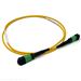Stock 1 Meter 12 Fiber (1 X 12) MPO APC Male to MPO APC Female Singlemode OFNR Riser Rated Fiber Optic Patch Cable - Method A Straight Through
