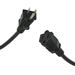 10 Ft Black Power Cord with NEMA 5-15P to 5-15R Connectors and 16/3 AWG Conductors (AC125V / 13A / 1625W) - RoHS Compliant and UL Approved