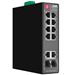 QuickTreX&reg; 10 Port Unmanaged Industrial Hardened Gigabit PoE+ Switch with 8 x GIG PoE+ RJ45 30/15.4W Ports, 2 x GIG RJ45 Ports, and 2 x SFP GIG Ports - IP40, Din Rail Mount, RoHS Compliant