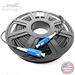 Stock 100 Ft Tactical Indoor/Outdoor Armored Singlemode 9/125 Simplex Fiber Optic Patch Cable w/ SC UPC Connectors, Corning® Glass, Mini Cable Reel, and Ultra Flexible Jacket - Made in the USA by QuickTreX®
