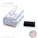 QuickTreX&reg; Premium Category 6 UTP RJ45 Modular Plugs with Loadbar - Bag of 100 - Made in the USA RoHS and TAA Compliant 