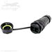 QuickTreX&reg; Premium Singlemode SC APC Outdoor Harsh Environment Waterproof IP68 Rated and High Performance PA66 Panel-Mount Bulkhead Fiber Optic Coupler w/ Dust Cap and Lanyard - Compatible w/ 2 x 1.5 - 4.5 mm Cable OD