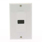 1 Port HDMI Wall Plate with 4 inch Pigtail Coupler