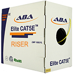 Cat 5E 350 UTP, PVC, Riser rated (CMR), Solid Cond. Cable - 1000 Ft by ABA Elite