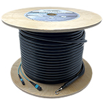 24 Fiber MTP (2 x 12) Outdoor Loose Tube (OSP) Multimode 10-GIG OM3 50/125 Custom Fiber Optic MTP Trunk Cable Assembly - Made in USA by QuickTreX® with Genuine US Conec® Connectors and Commscope® Fiber