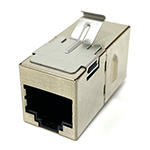 QuickTreX Premium Cat 6E Shielded Inline RJ45 Keystone Mount Component Rated Coupler - TAA Compliant - RoHS Compliant and UL Listed