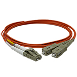 LC to SC Plenum Rated Multimode OM1 62.5/125 Premium Custom Duplex Fiber Optic Patch Cable with Corning® Glass - Made USA by QuickTreX®
