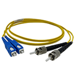 ST to SC Plenum Rated Singemode 9/125 Premium Custom Duplex Fiber Optic Patch Cable with Corning® Glass - Made USA by QuickTreX®