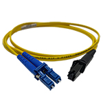 MTRJ to LC Plenum Rated Singemode 9/125 Premium Custom Duplex Fiber Optic Patch Cable with Corning® Glass - Made USA by QuickTreX®