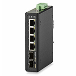 4 Port Gigabit Unmanaged Rugged Industrial (Extreme Temp) Network Switch with 2 Gigabit SFP Ports - I100 Series by Signamax