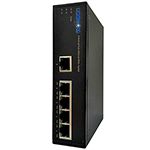 5 Port Unmananaged Industrial PoE Network Switch with 4x10/100M TX PSE + 1x10/100M by Unicom