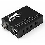QuickTreX Gigabit SFP LC to RJ45 Fiber Optic to Ethernet Media Converter - Singlemode or Multimode Compatible