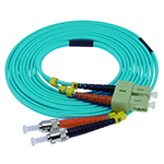 Stock 2 meter SC to ST 50/125 OM3, 10 GIG Multimode Duplex Patch Cable