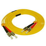 Stock 1 meter ST UPC to ST UPC Singlemode Duplex Fiber Optic Patch Cable