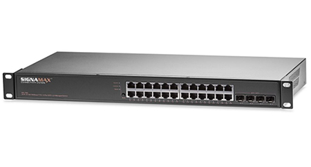 24 Port Managed Layer 2+ Network Switch with 4 x 10GIG SFP+ Ports by Signamax