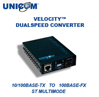 VELOCITY™ 10/100BaseTX to 100BaseFX ST Multimode Converter 