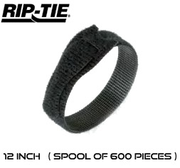 12 Inch by 1/2 wide Rip-Tie Lite Cable Ties - Spool of 600 pieces 