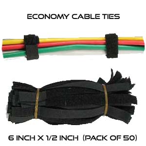 6 Inch by 1/2 wide Generic Economy Cable Ties - Bulk Pack of 50