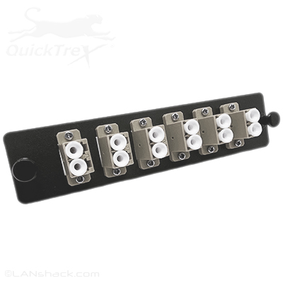 12 Fiber LC Multimode 62.5/125 OM1 LGX Fiber Optic Adapter Panel by QuickTreX®