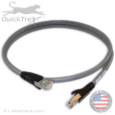Cat 6A 10G Shielded Plenum Rated Custom Ethernet Patch Cable