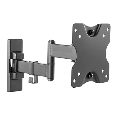 Wall Mount TV Mount for 13 Inch to 27 Inch TV with 10.4 Inch Arm, -12 to +5 Degree Tilt Range, and -90 to +90 Degree Swivel Range