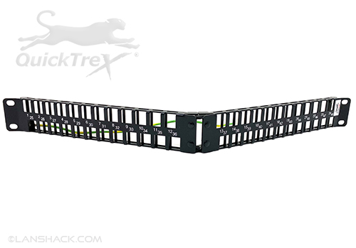 QuickTreX 48 Port High Density Angled 1U Shielded Blank Keystone Patch Panel