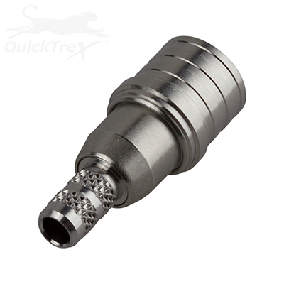 QMA Male 50 ohms Crimp Snap Lock Connector by QuickTreX CABLE GROUP C WB-G-T; For Cables: LMR-195, LMR-200LLPX, RG-58, Belden 7806A