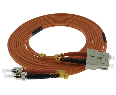 Stock 7 meter ST to SC 62.5/125 OM1 Multimode Duplex Patch Cable